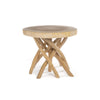 Teakhouten Ronde Boho Tafel – Handgemaakte Tafel met Natuurlijke Boomstam Poten