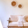 Boho Handgeweven Wanddecoratie Schalen - Wit Sterpatroon - Bananenvezel - Set van 2