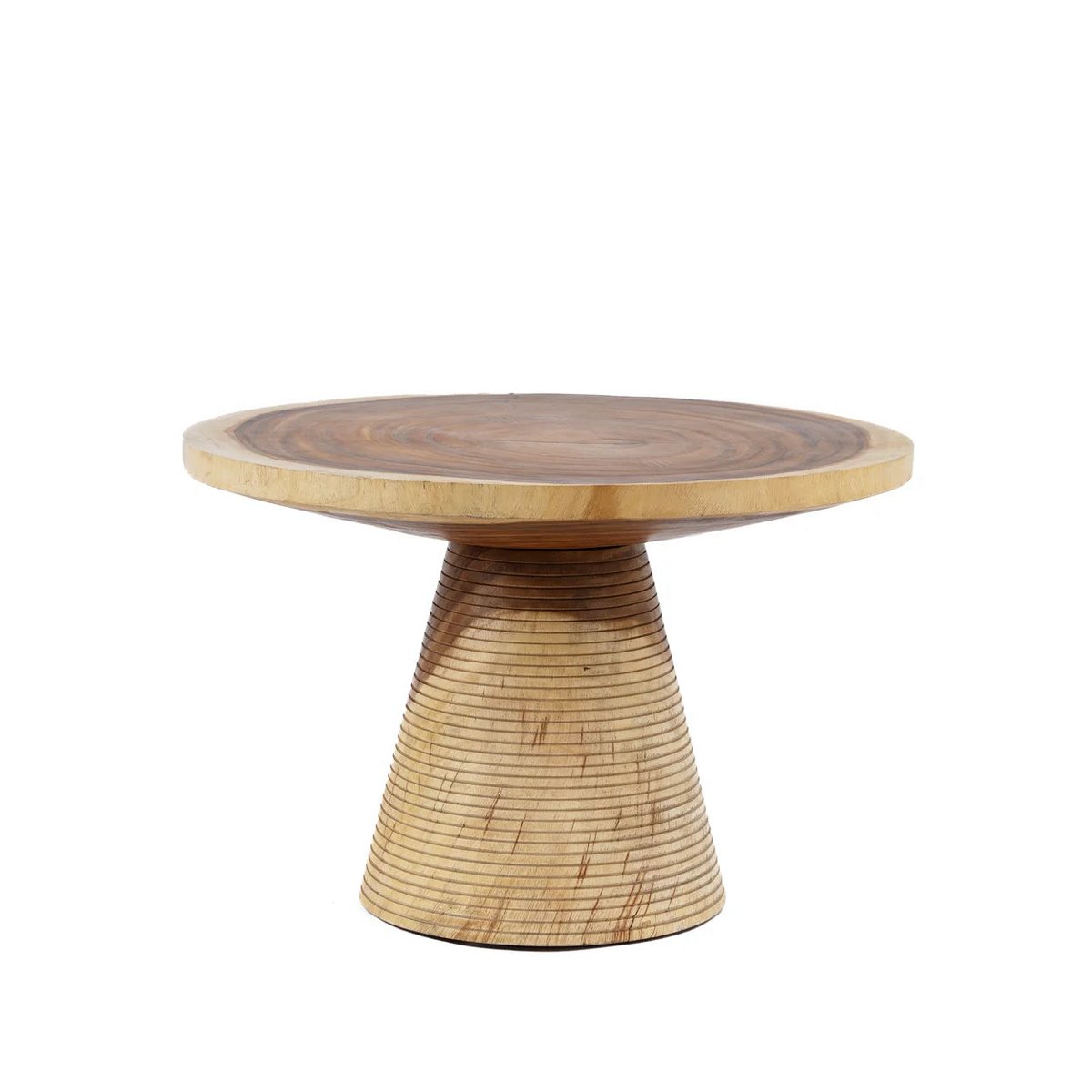 Design Salontafel van Suarhout - Ronde Houten Tafel met Massieve Conevoet