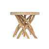 Teakhouten Ronde Boho Tafel – Handgemaakte Tafel met Natuurlijke Boomstam Poten